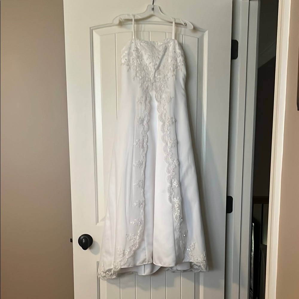 David's Bridal White Formal Kids Dress